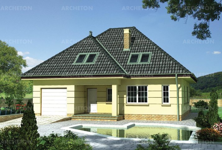 Иволга – проект одноэтажного дома с мансардной крышей