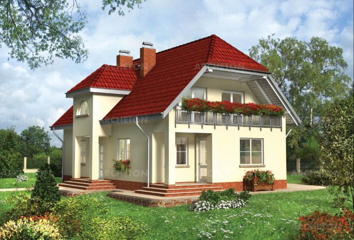 Янтарь – проект двухэтажного дома с 5 спальнями 170 кв м