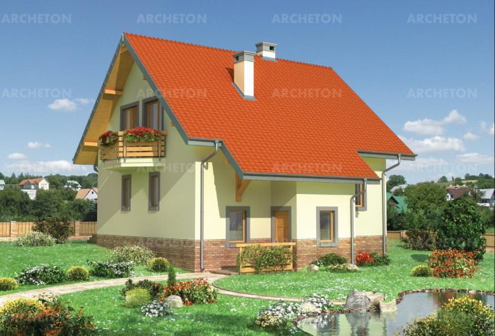 Костя – проект небольшого дома до 140 кв м с эркером